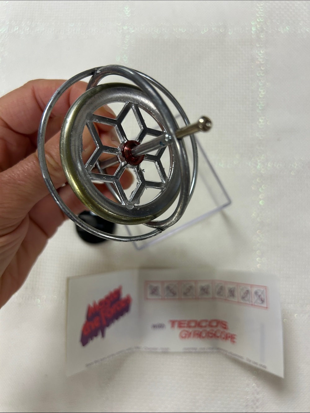 Tedco's Gyroscope Toy in Black and Silver image 3